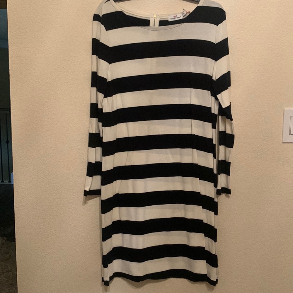 NWT Vineyard Vines Black and White Striped Dress